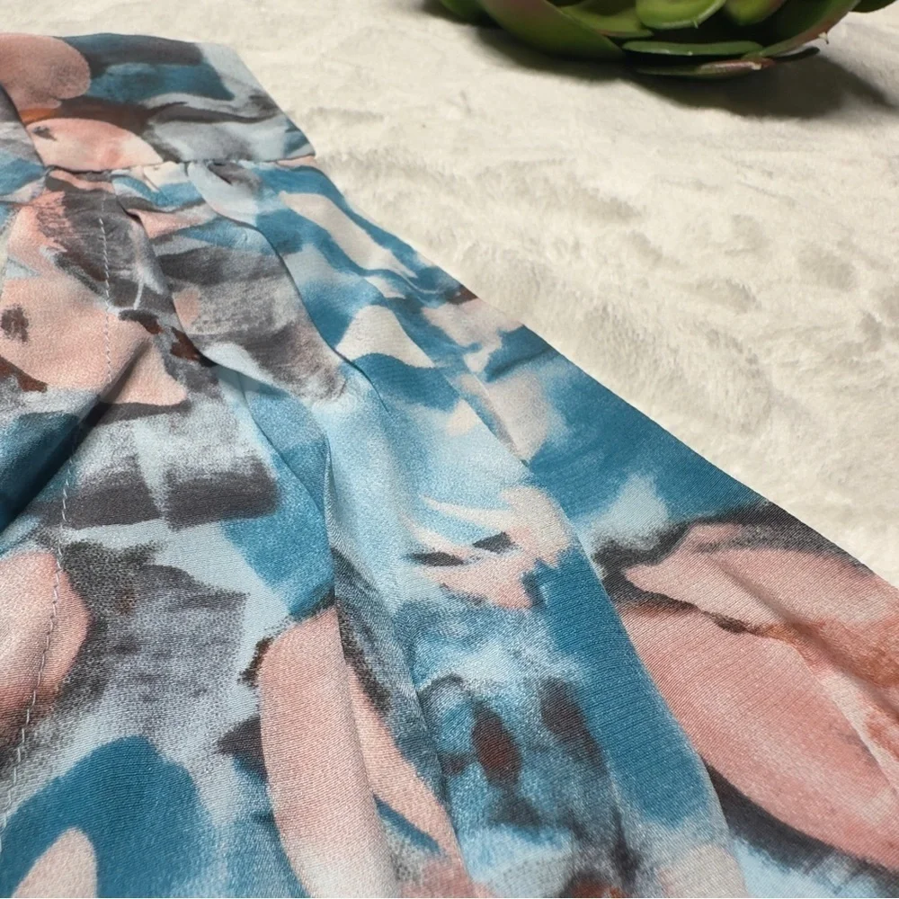 Rebecca Taylor Aloha Poolside Print Sleeveless Silk Multicolor Mini Dress 2